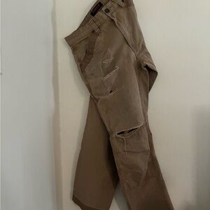 Men's Distressed Tan Pants